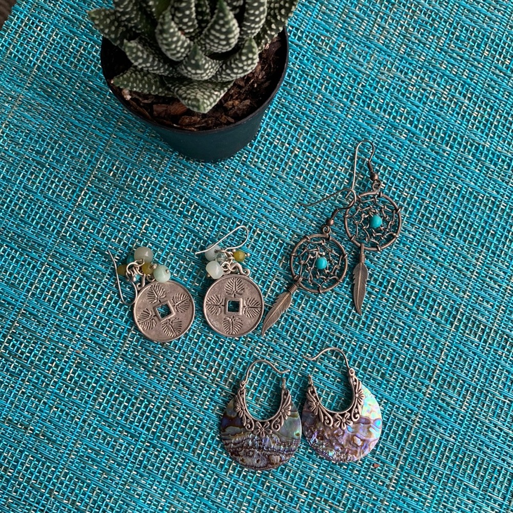 silver / Turquoise Earrings Bundle - Picture 2 of 3